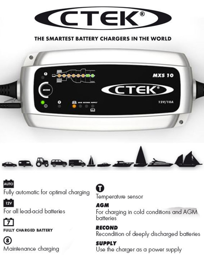 CTEK MXS 10 12V 10A NG CHARGER image 0